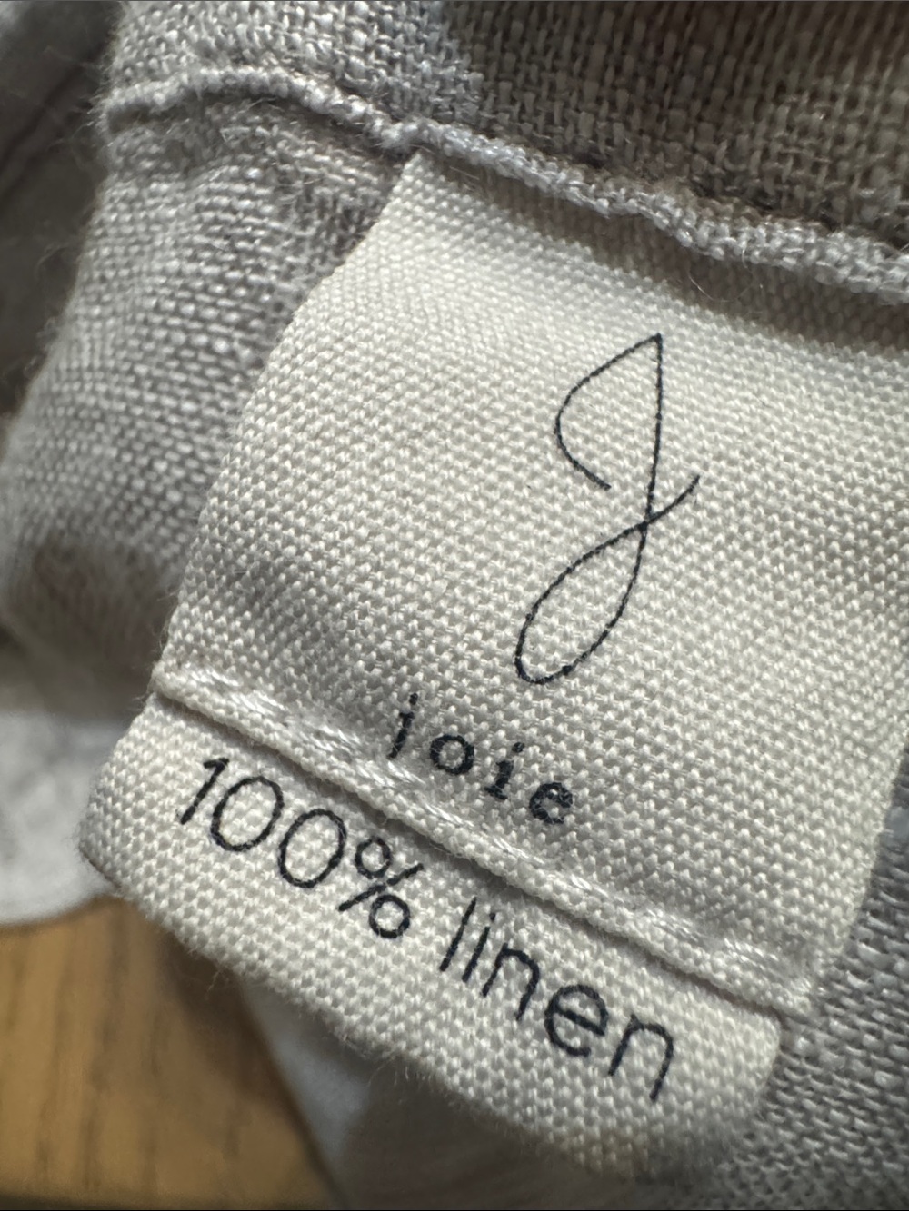 Joie 100% Linen Button-Up Shirt Medium Beige Taupe Long Sleeve Collared Blouse - Picture 5 of 7